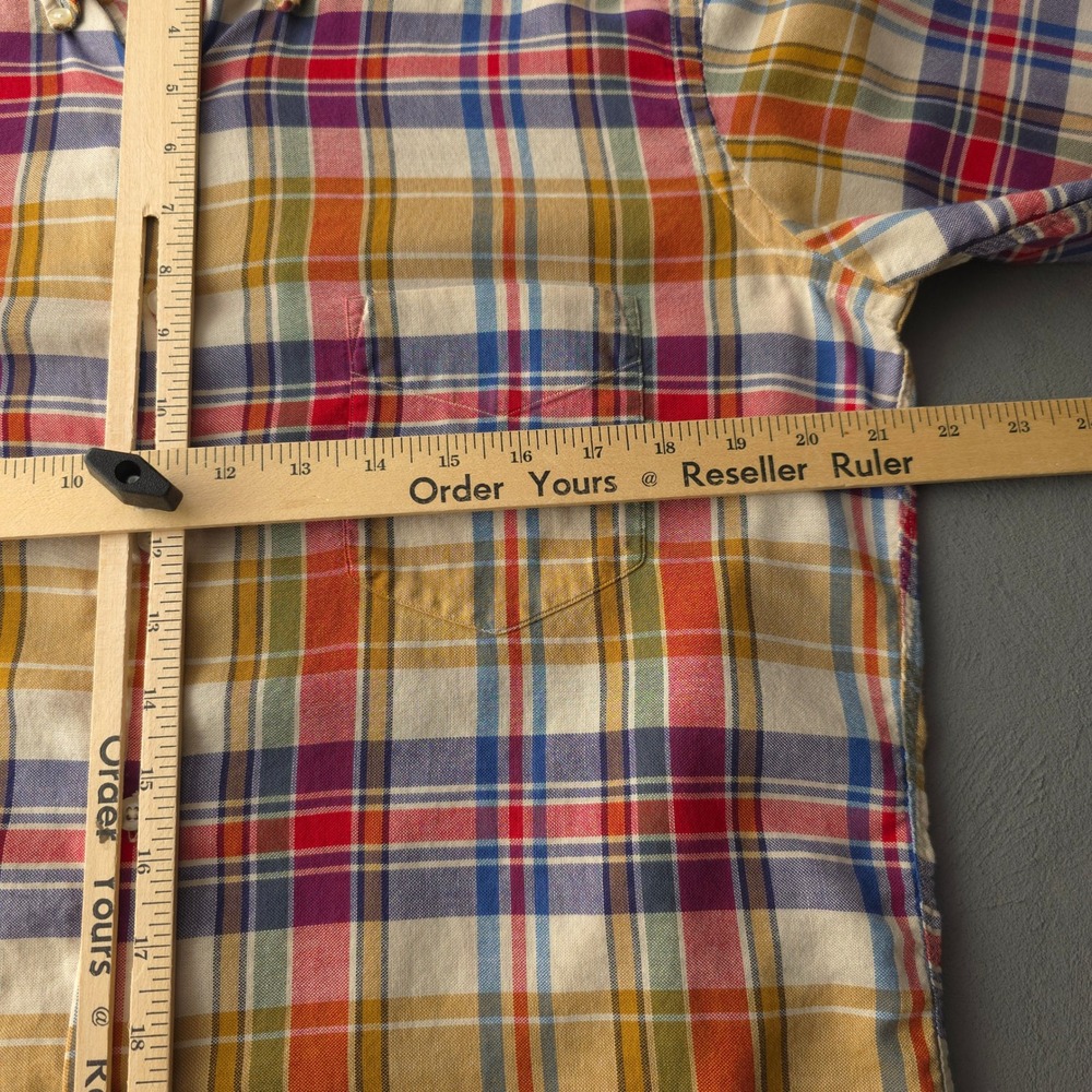 Vintage 1960s Gant Multicolor Plaid Button Down Shirt The Hugger Tapered Body - Picture 10 of 13